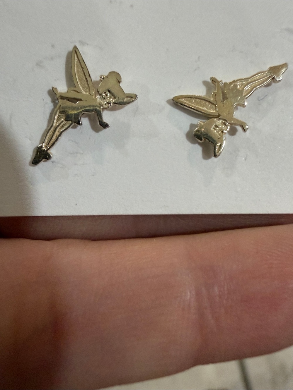 Disney Gold Tinker Bell  Earrings 925 silver